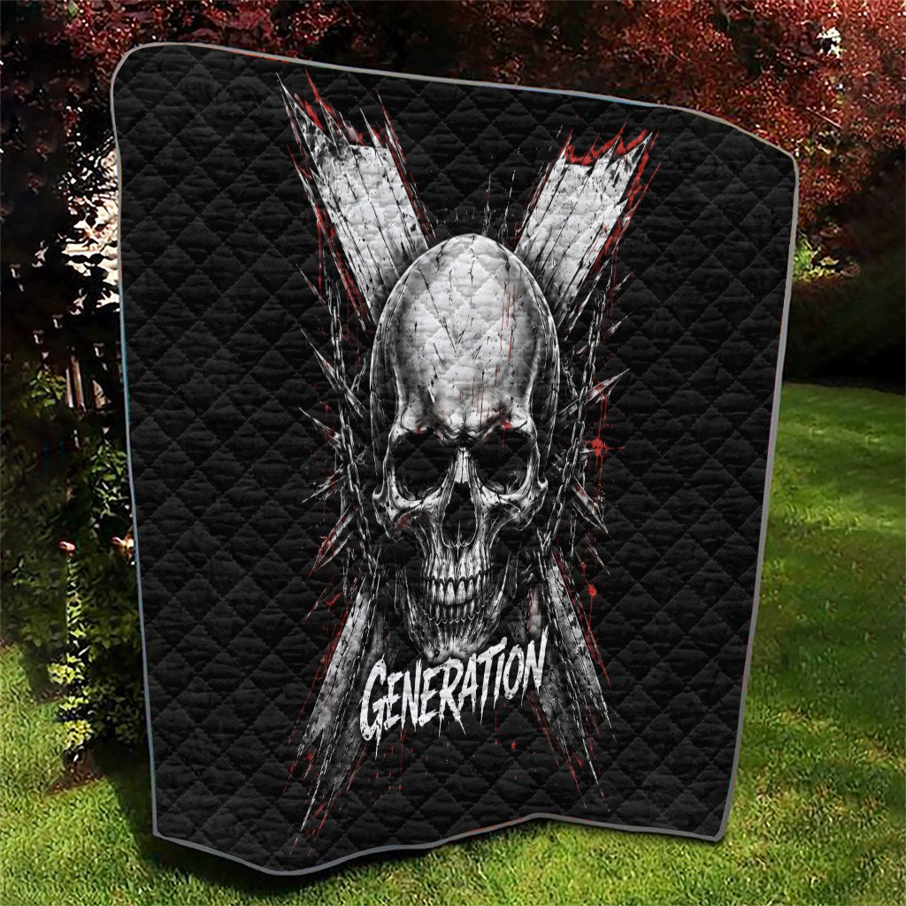 Generation X Skull Quilt Distressed Heavy Metal Grunge