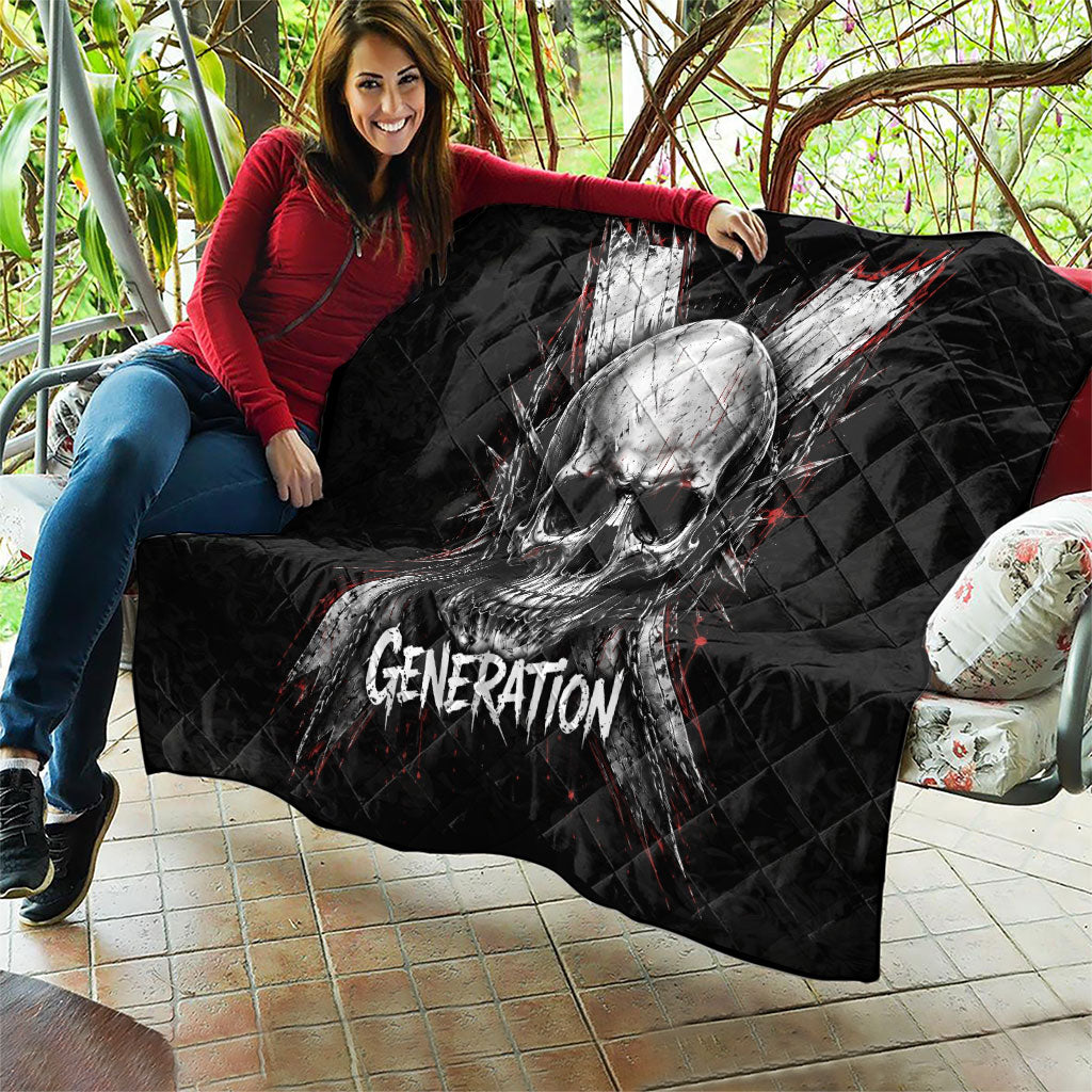 Generation X Skull Quilt Distressed Heavy Metal Grunge