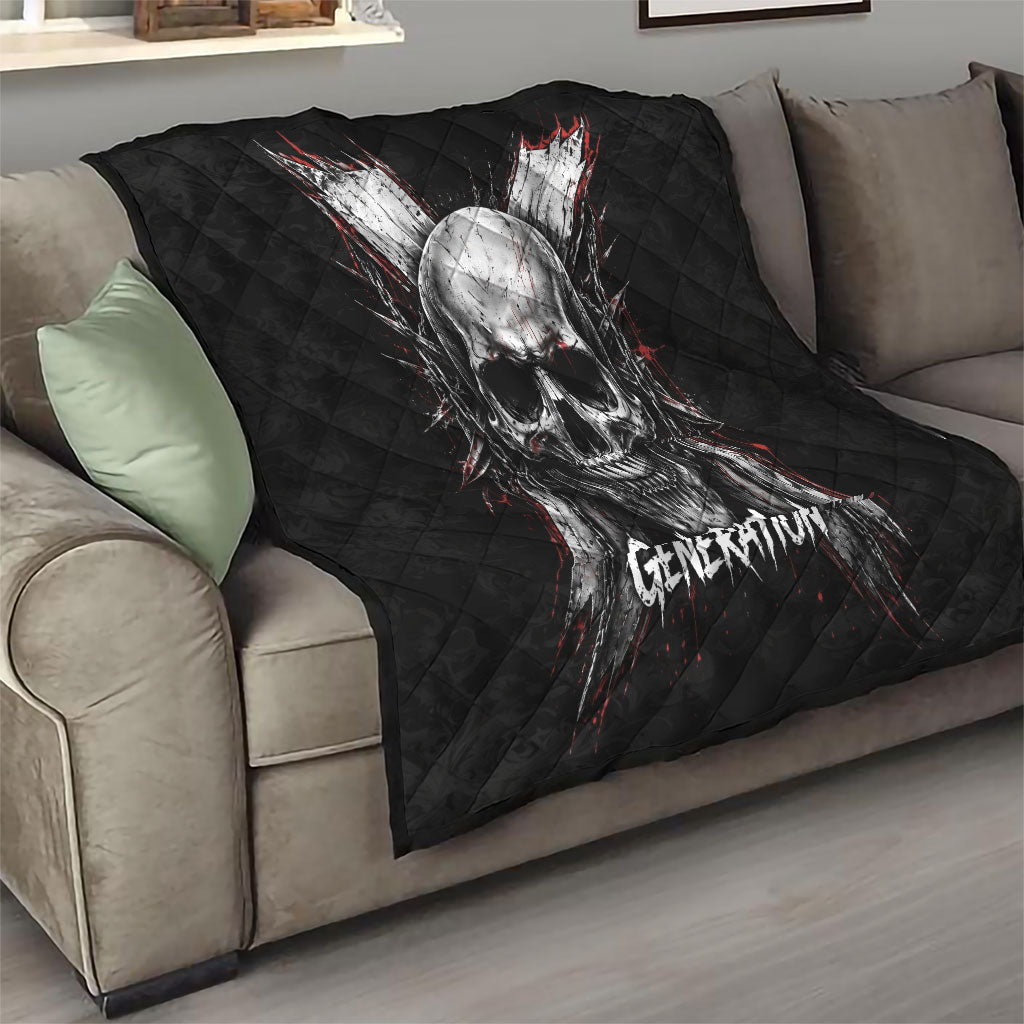 Generation X Skull Quilt Distressed Heavy Metal Grunge