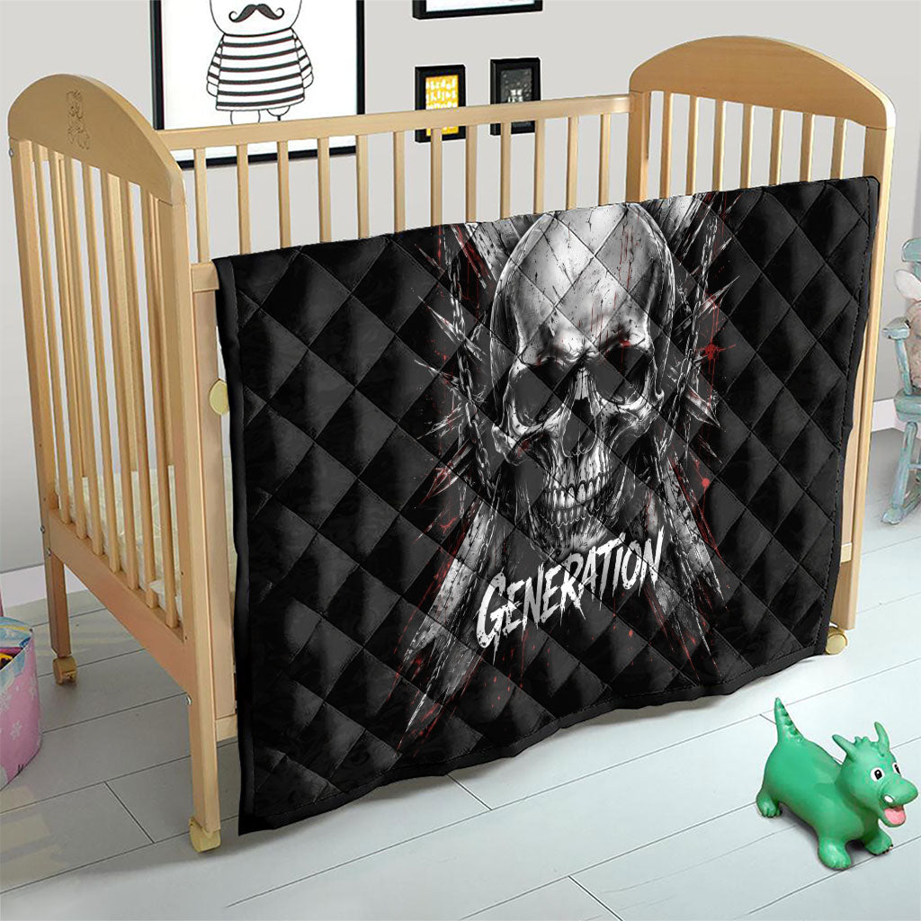Generation X Skull Quilt Distressed Heavy Metal Grunge