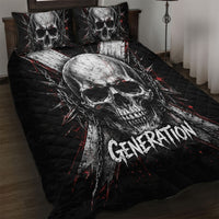 Generation X Skull Quilt Bed Set Distressed Heavy Metal Grunge