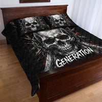 Generation X Skull Quilt Bed Set Distressed Heavy Metal Grunge