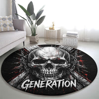 Generation X Skull Round Carpet Distressed Heavy Metal Grunge