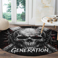 Generation X Skull Round Carpet Distressed Heavy Metal Grunge