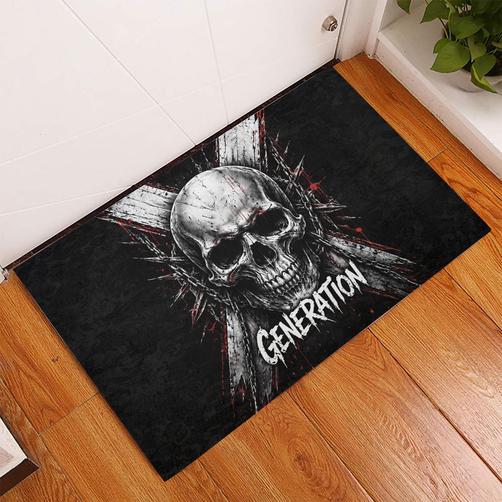Generation X Skull Rubber Doormat Distressed Heavy Metal Grunge