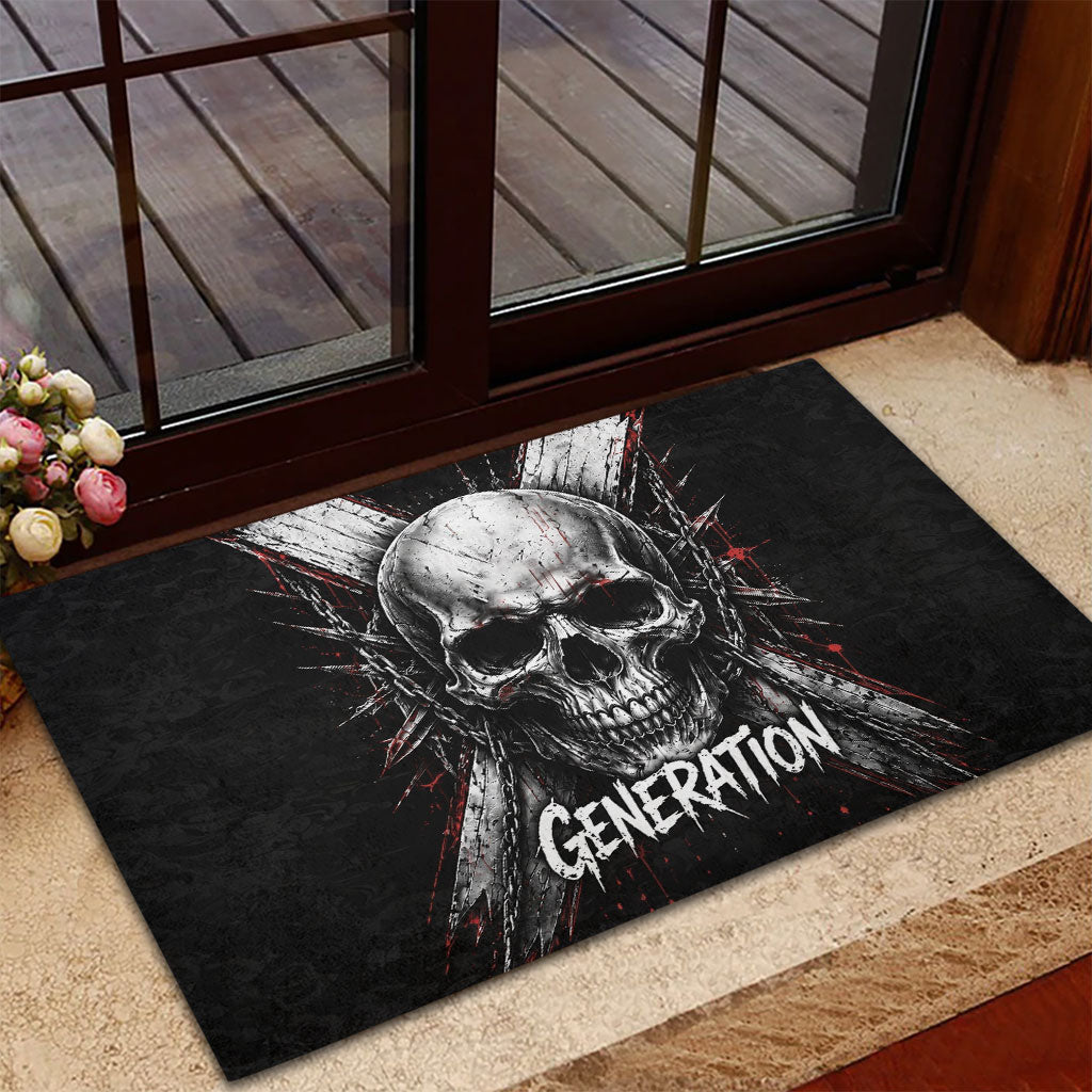 Generation X Skull Rubber Doormat Distressed Heavy Metal Grunge