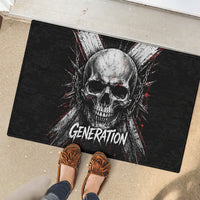 Generation X Skull Rubber Doormat Distressed Heavy Metal Grunge