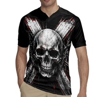 Generation X Skull Rugby Jersey Distressed Heavy Metal Grunge