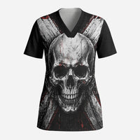 Generation X Skull Scrub Top Distressed Heavy Metal Grunge