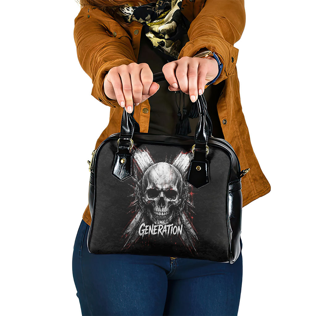 Generation X Skull Shoulder Handbag Distressed Heavy Metal Grunge
