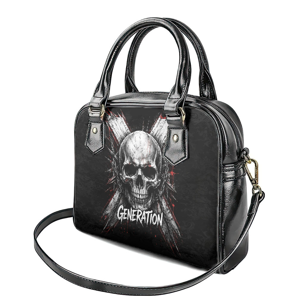 Generation X Skull Shoulder Handbag Distressed Heavy Metal Grunge