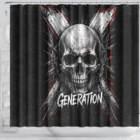 Generation X Skull Shower Curtain Distressed Heavy Metal Grunge