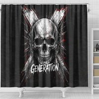 Generation X Skull Shower Curtain Distressed Heavy Metal Grunge