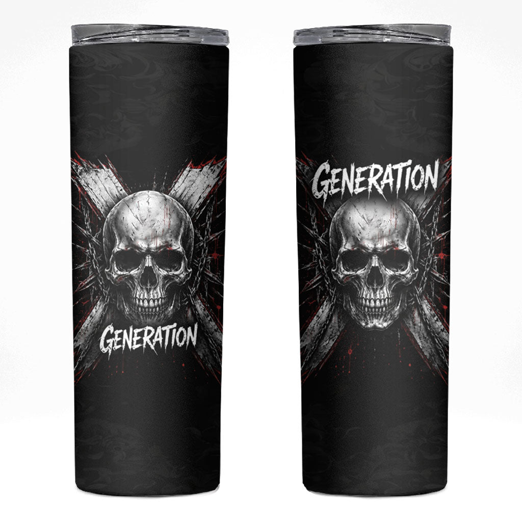 Generation X Skull Skinny Tumbler Distressed Heavy Metal Grunge