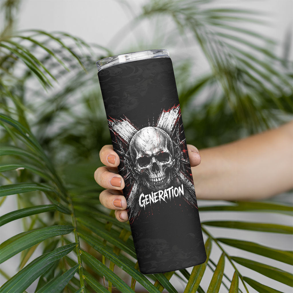 Generation X Skull Skinny Tumbler Distressed Heavy Metal Grunge