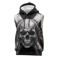 Generation X Skull Sleeveless Hoodie Distressed Heavy Metal Grunge