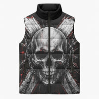 Generation X Skull Sleeveless Puffer Jacket Distressed Heavy Metal Grunge