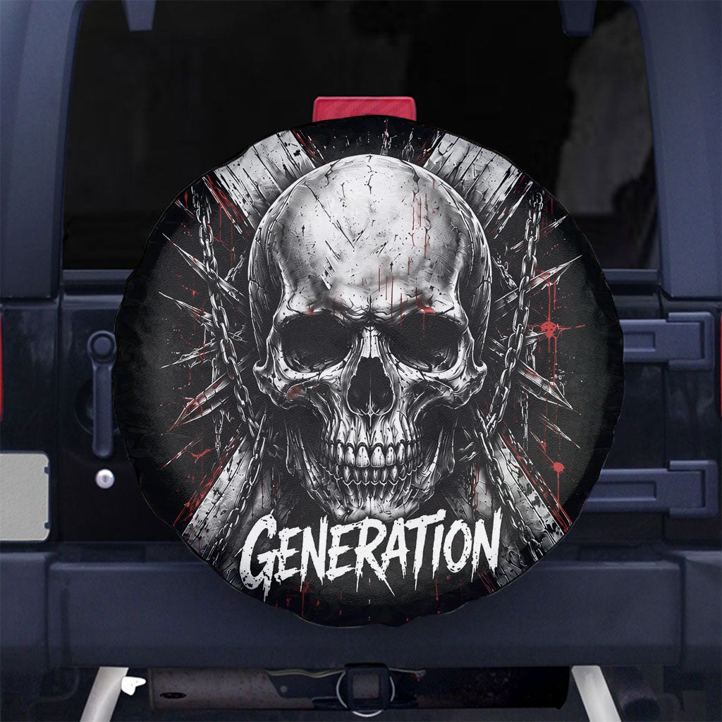 Generation X Skull Spare Tire Cover Distressed Heavy Metal Grunge