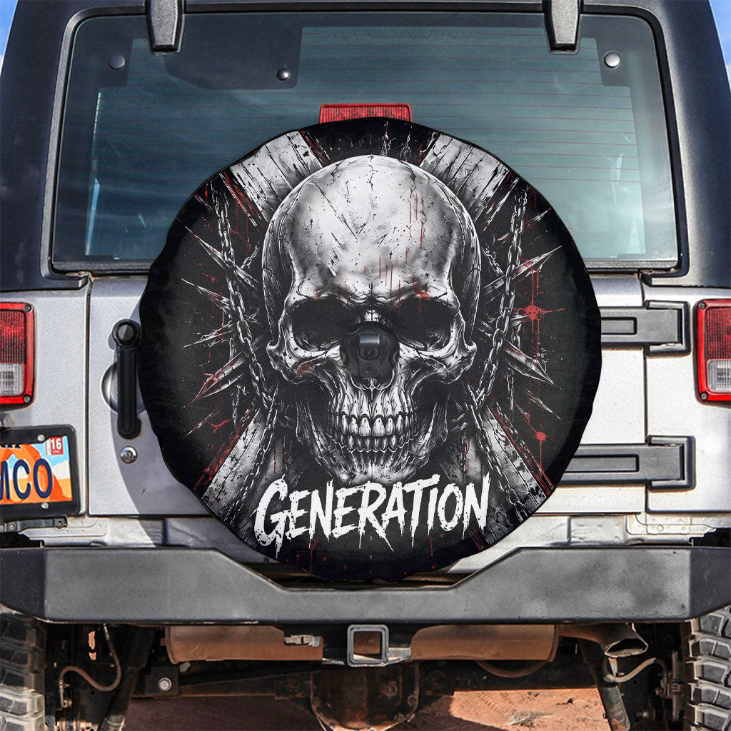 Generation X Skull Spare Tire Cover Distressed Heavy Metal Grunge