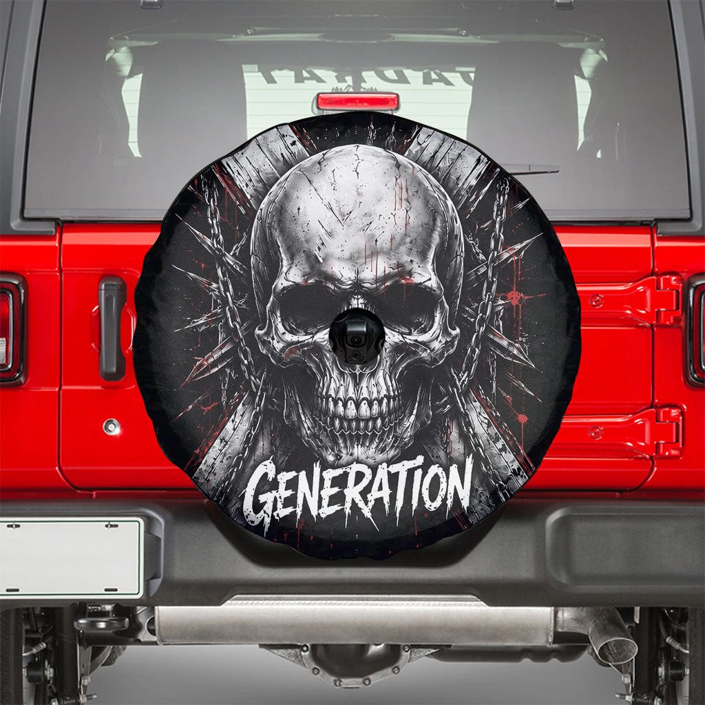 Generation X Skull Spare Tire Cover Distressed Heavy Metal Grunge