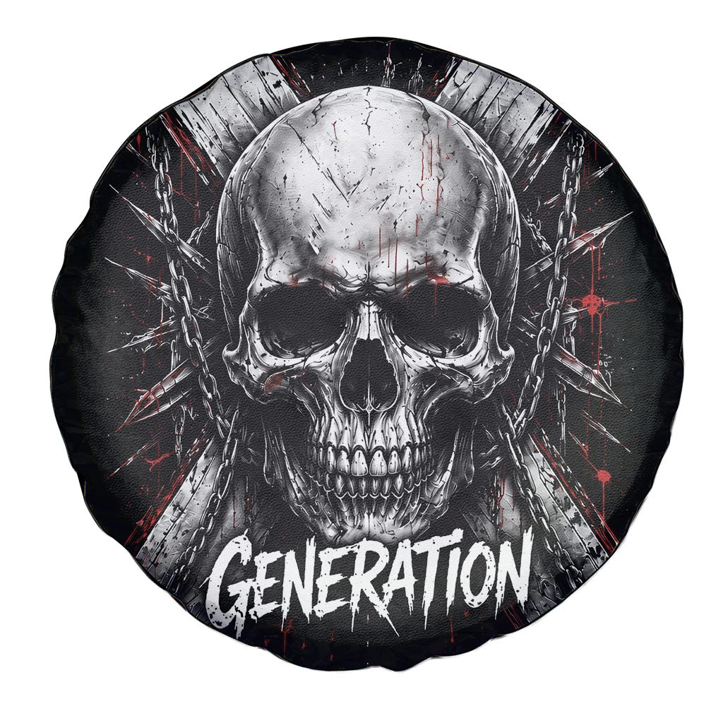 Generation X Skull Spare Tire Cover Distressed Heavy Metal Grunge