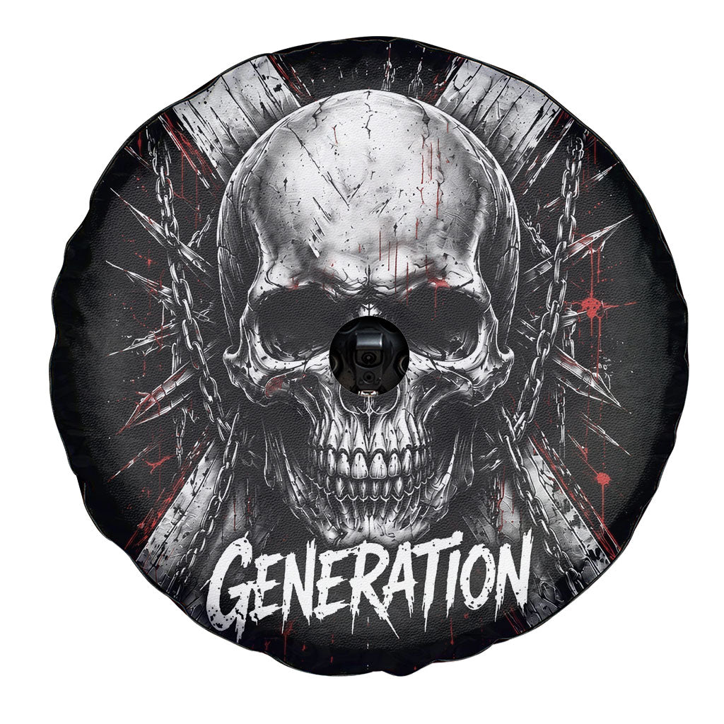 Generation X Skull Spare Tire Cover Distressed Heavy Metal Grunge
