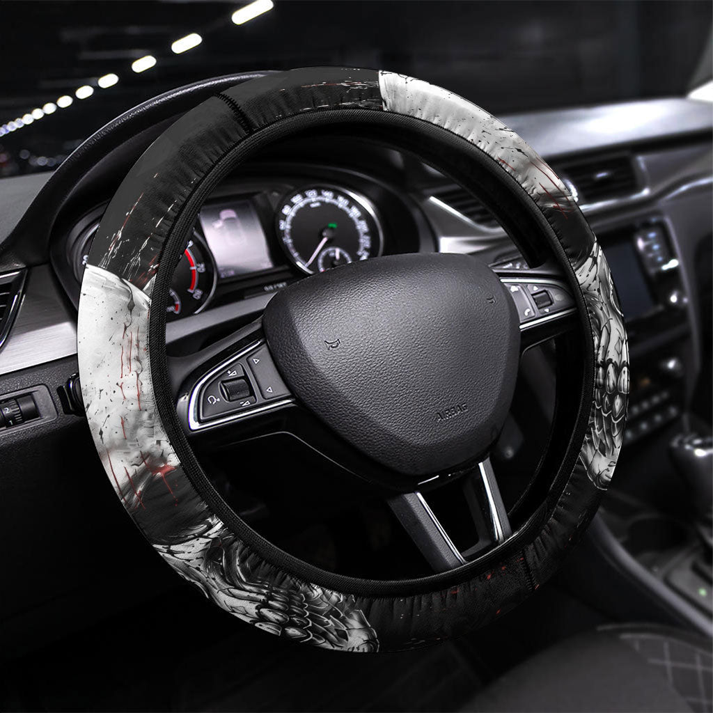 Generation X Skull Steering Wheel Cover Distressed Heavy Metal Grunge