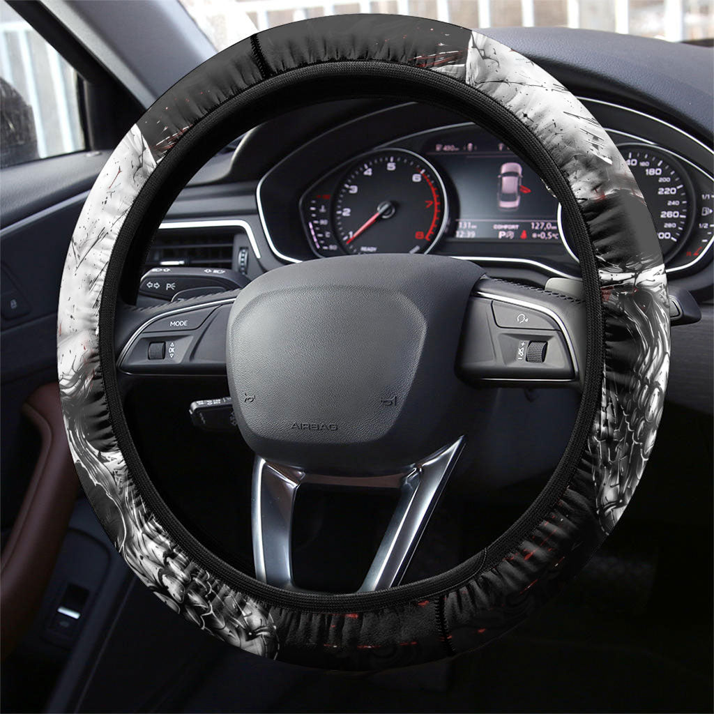 Generation X Skull Steering Wheel Cover Distressed Heavy Metal Grunge