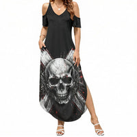 Generation X Skull Summer Maxi Dress Distressed Heavy Metal Grunge