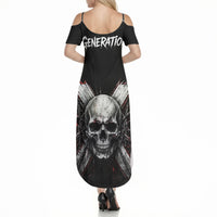 Generation X Skull Summer Maxi Dress Distressed Heavy Metal Grunge