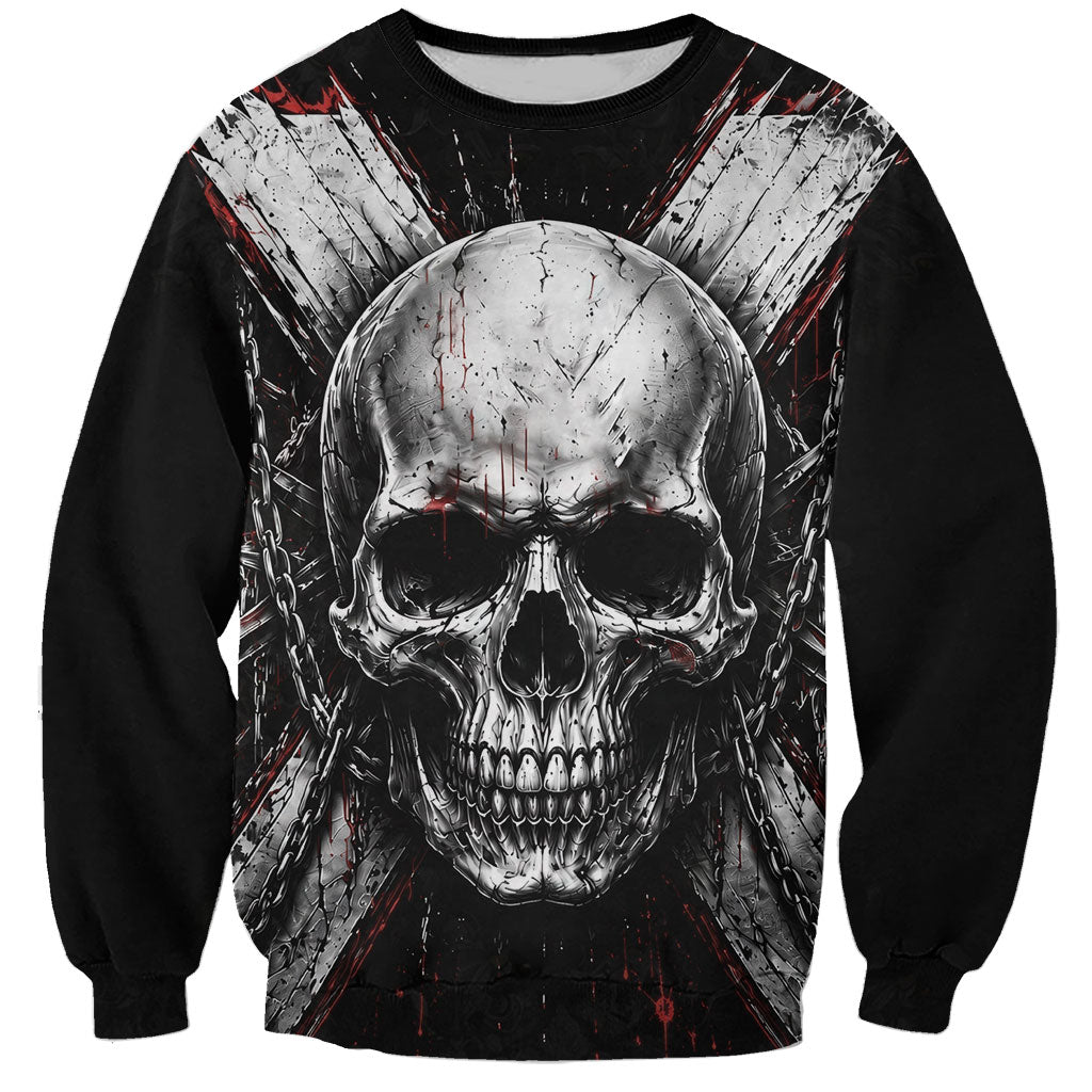 Generation X Skull Sweatshirt Distressed Heavy Metal Grunge