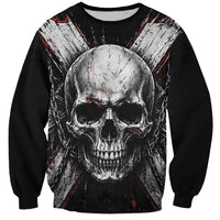 Generation X Skull Sweatshirt Distressed Heavy Metal Grunge