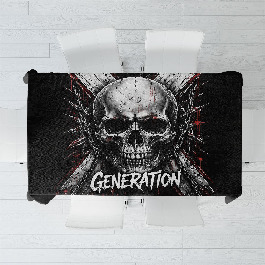 Generation X Skull Tablecloth Distressed Heavy Metal Grunge