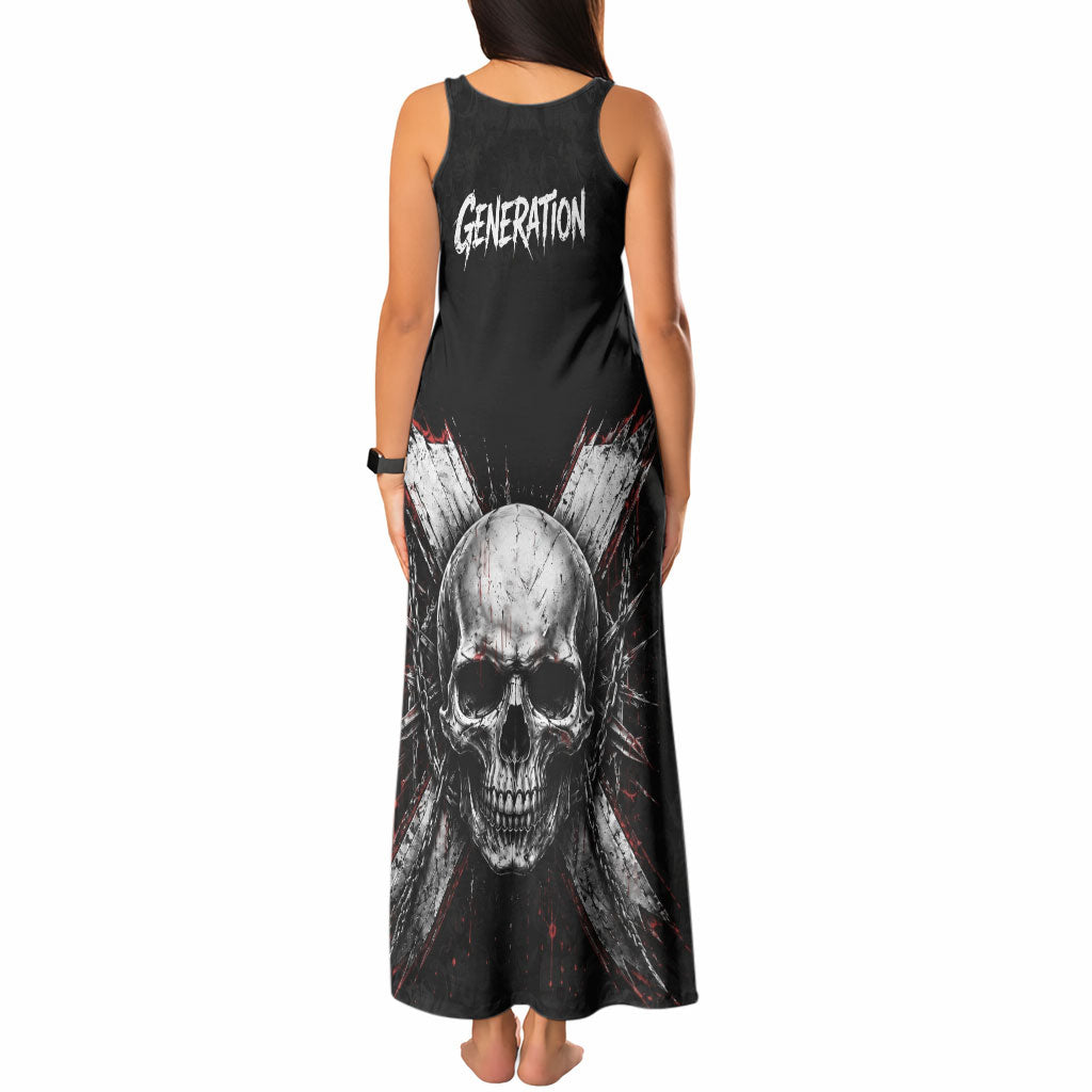 Generation X Skull Tank Maxi Dress Distressed Heavy Metal Grunge
