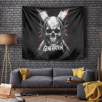Generation X Skull Tapestry Distressed Heavy Metal Grunge