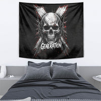 Generation X Skull Tapestry Distressed Heavy Metal Grunge