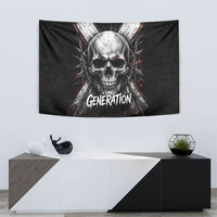 Generation X Skull Tapestry Distressed Heavy Metal Grunge