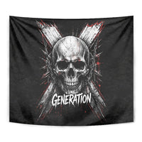 Generation X Skull Tapestry Distressed Heavy Metal Grunge