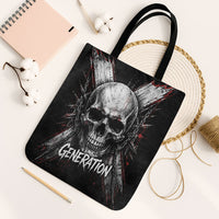 Generation X Skull Tote Bag Distressed Heavy Metal Grunge