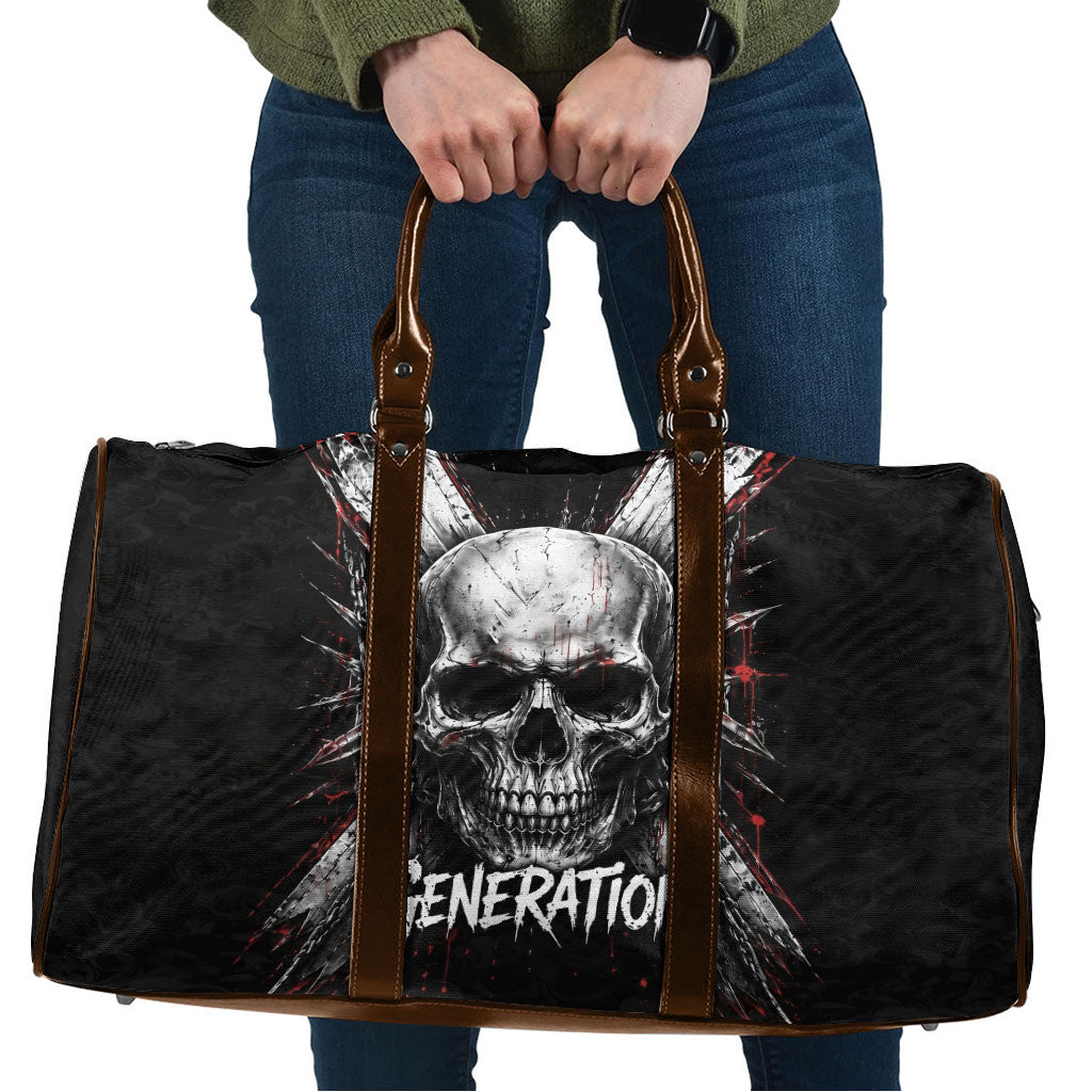 Generation X Skull Travel Bag Distressed Heavy Metal Grunge