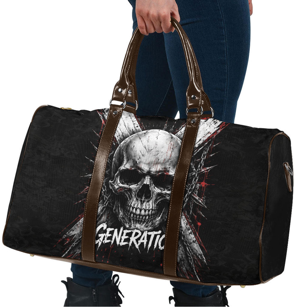 Generation X Skull Travel Bag Distressed Heavy Metal Grunge