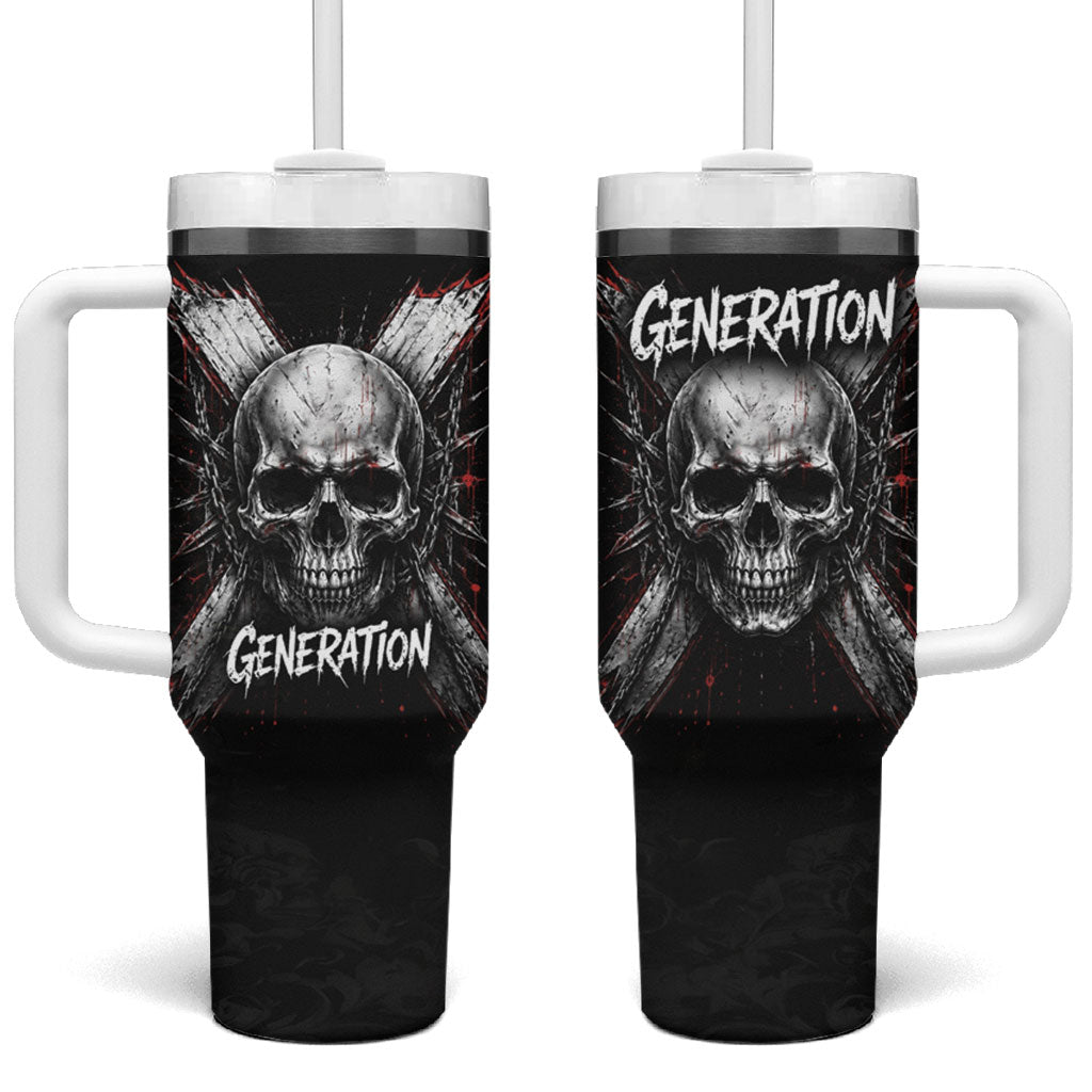 Generation X Skull Tumbler With Handle Distressed Heavy Metal Grunge