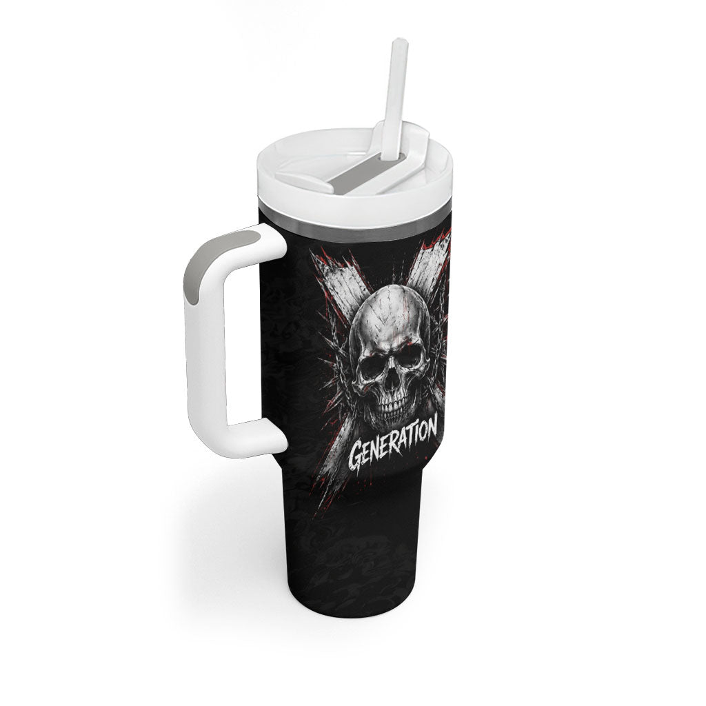 Generation X Skull Tumbler With Handle Distressed Heavy Metal Grunge