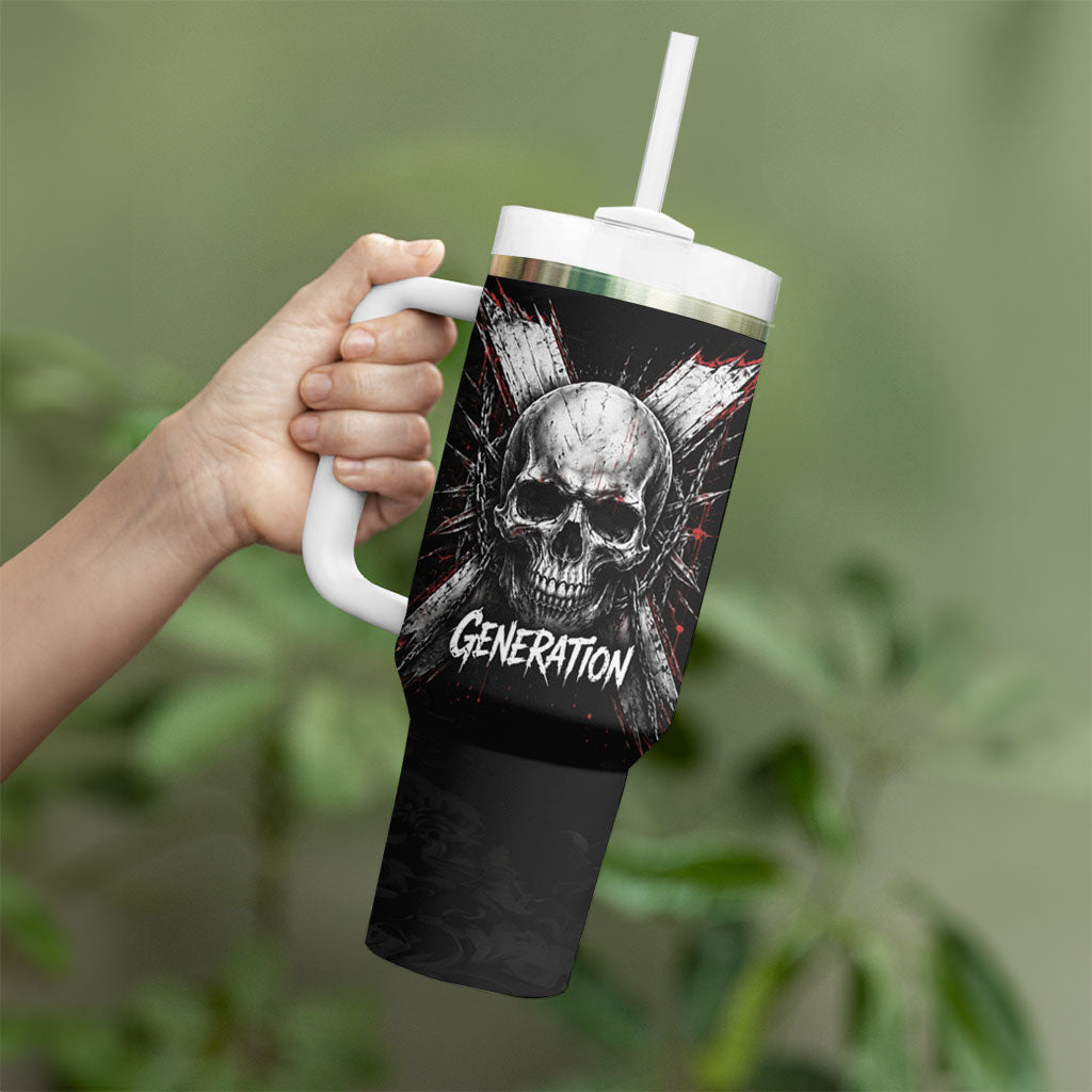 Generation X Skull Tumbler With Handle Distressed Heavy Metal Grunge