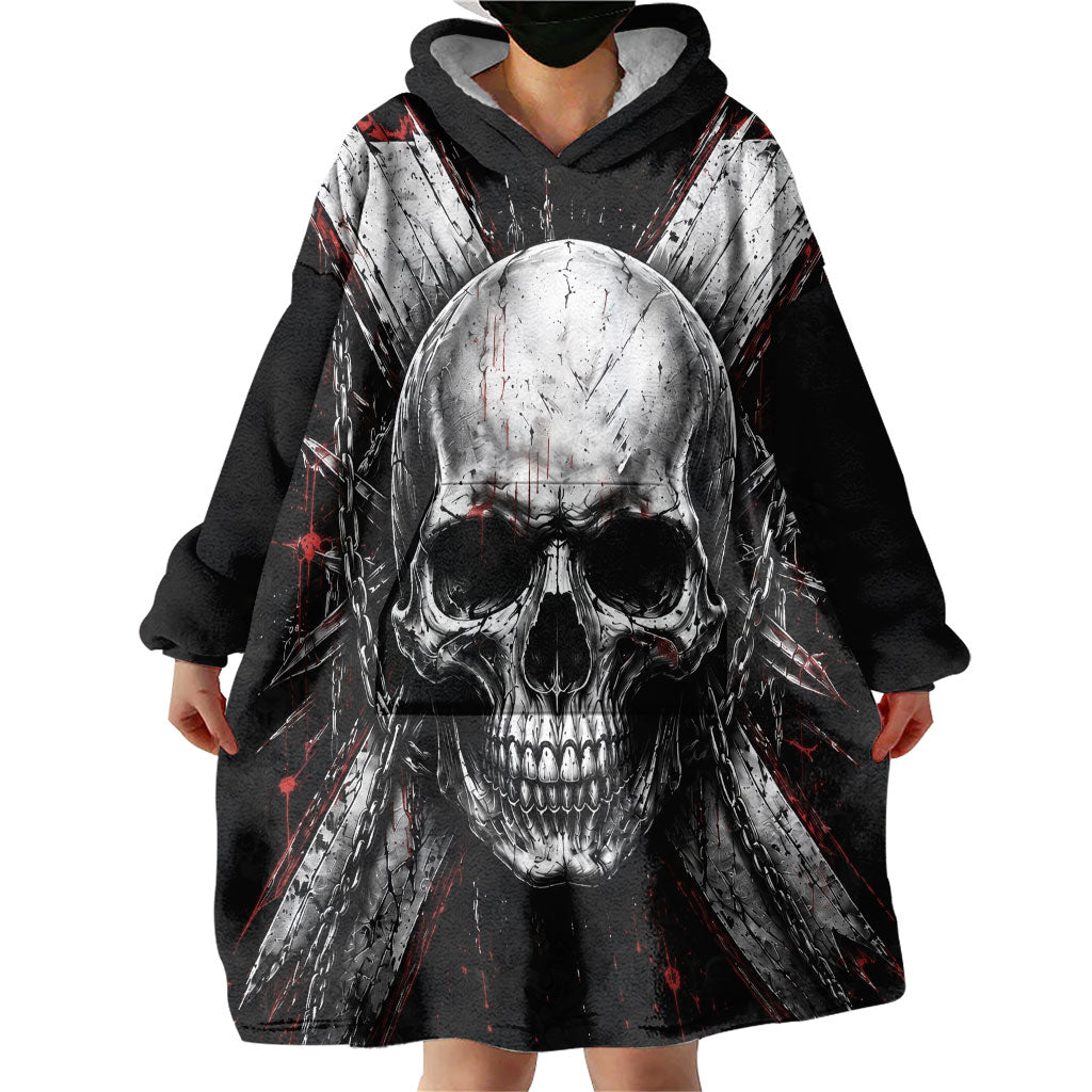 Generation X Skull Wearable Blanket Hoodie Distressed Heavy Metal Grunge
