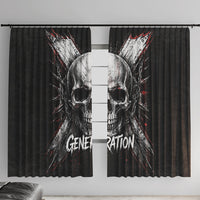 Generation X Skull Window Curtain Distressed Heavy Metal Grunge