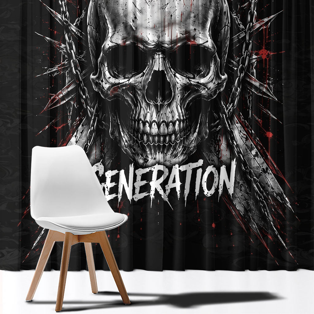 Generation X Skull Window Curtain Distressed Heavy Metal Grunge