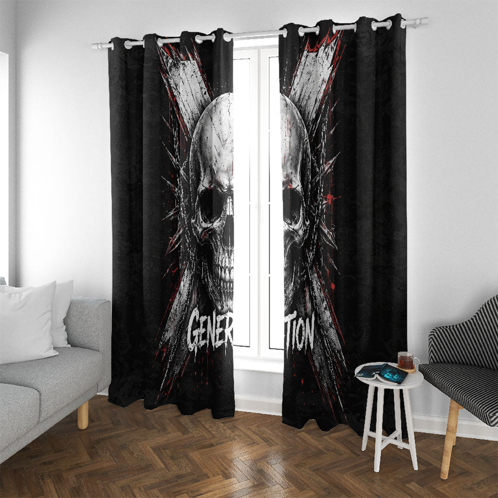 Generation X Skull Window Curtain Distressed Heavy Metal Grunge