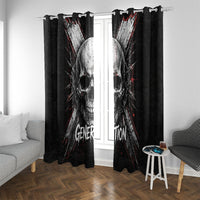 Generation X Skull Window Curtain Distressed Heavy Metal Grunge