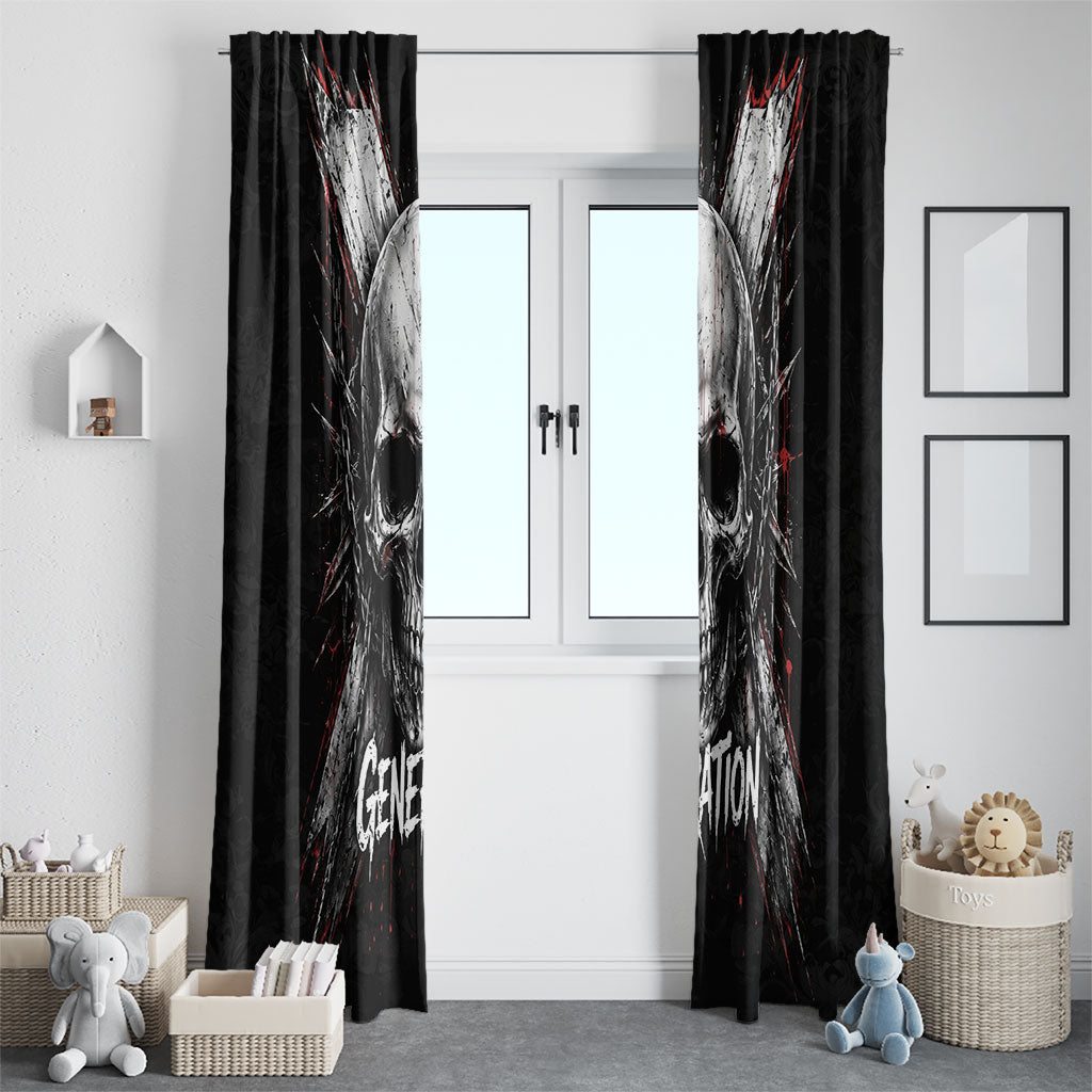 Generation X Skull Window Curtain Distressed Heavy Metal Grunge